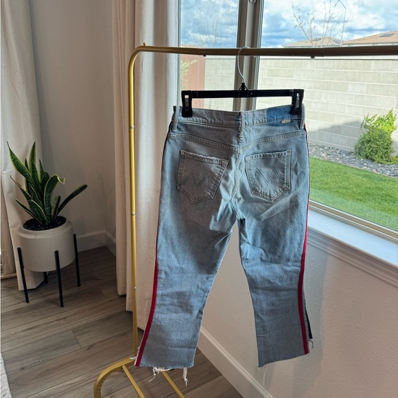 Mother Superior insider crop step fray racer stripe denim size 25 - Picture 2 of 8